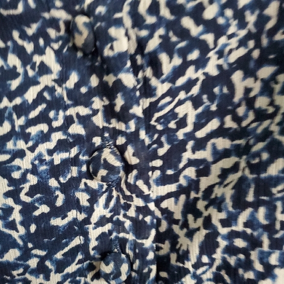 Madewell Blue and White Puff Sleeve Blouse - Picture 5 of 7